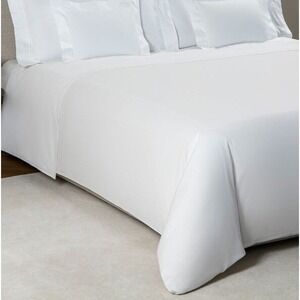 Frette FRETTE Essentials Single Ajour Queen Duvet Cover. White Cotton Portugal